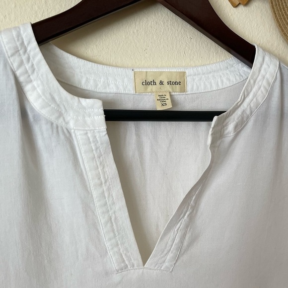 Anthropologie Cloth & Stone White Bell Sleeve Blouse - Picture 3 of 4